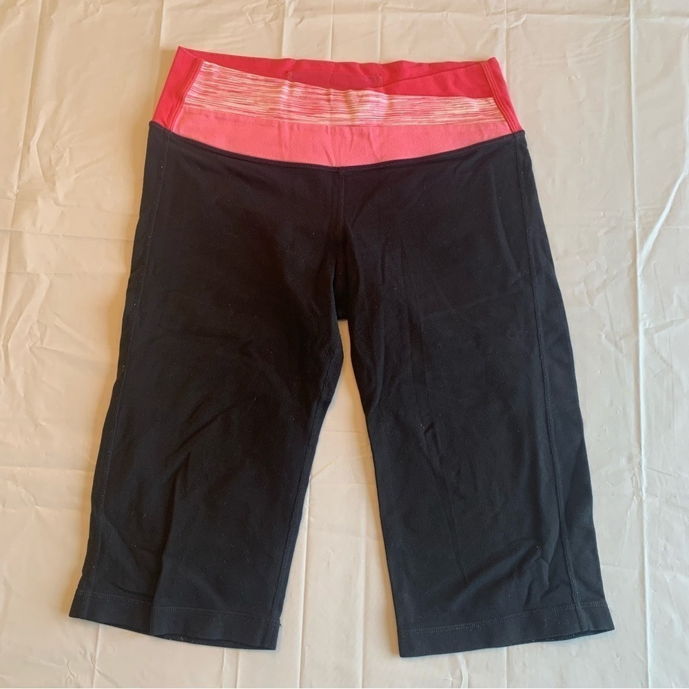 Lululemon capris pink and black size 6 - Picture 5 of 12